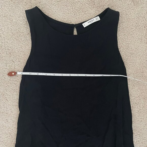 Mango Black Peplum Blouse – Size XS, Crew Neck, Loose Fit, Elegant Casual - Picture 7 of 9